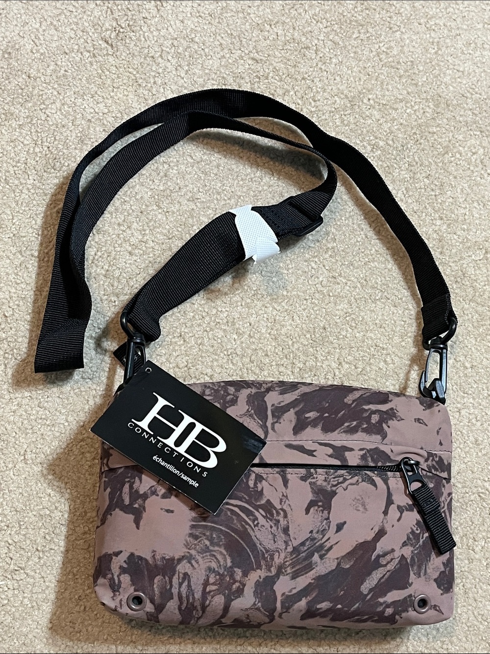 HB Connections Purple Camo Crossbody Sling Belt Bag Utility Purse NWT